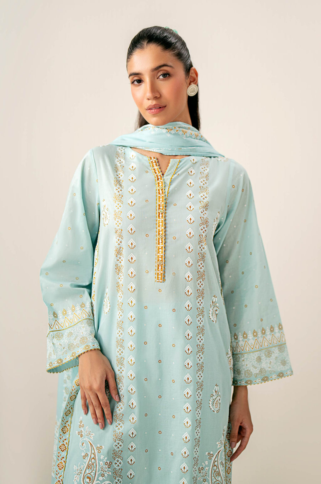 Unstitched 3 Piece Paste Printed Lawn Shirt with Lawn Dupatta