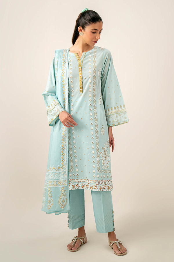 Unstitched 3 Piece Paste Printed Lawn Shirt with Lawn Dupatta