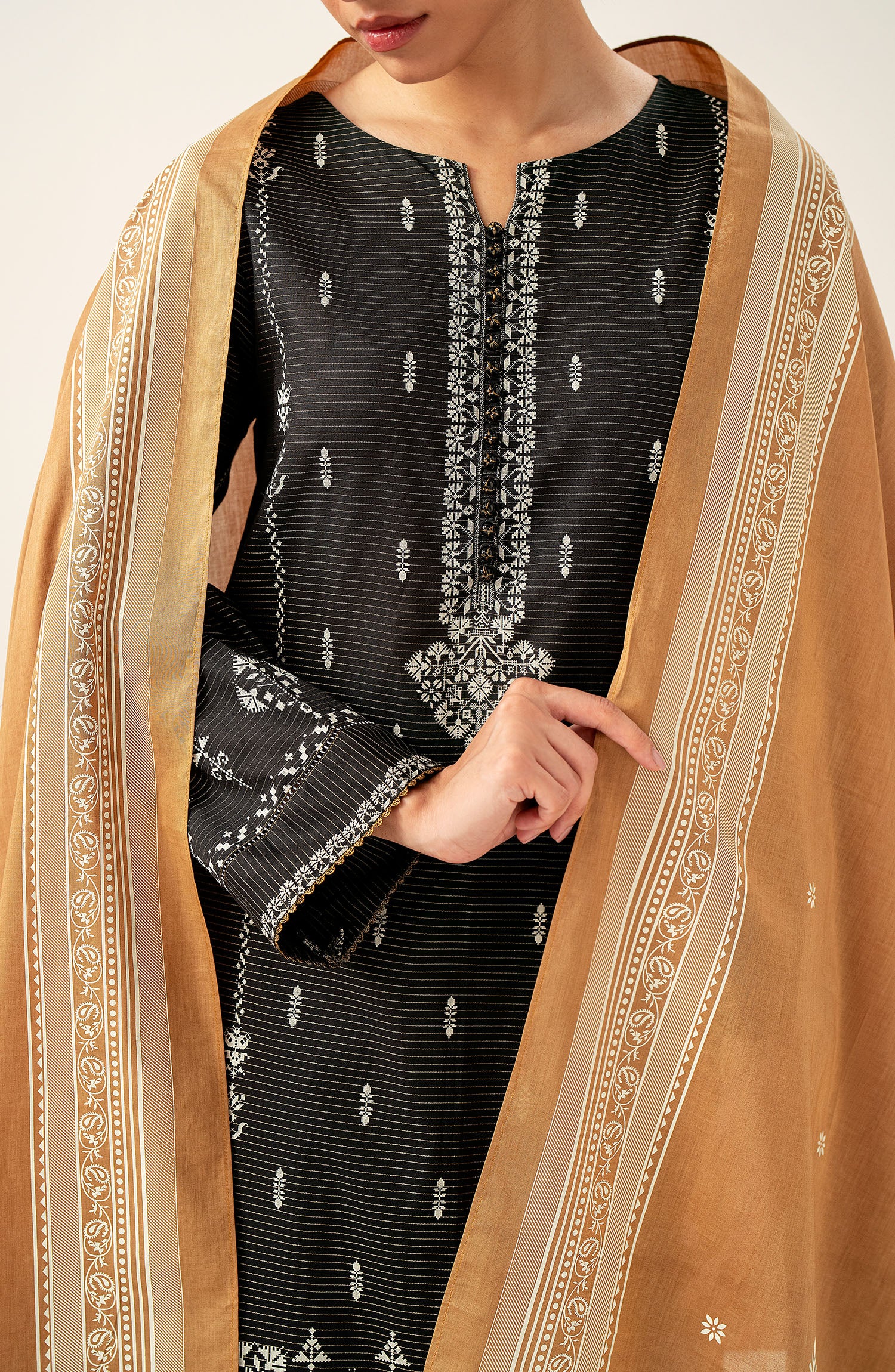 Unstitched 3 Piece Paste Printed Dobby Mysuri Suit – Zeenwoman