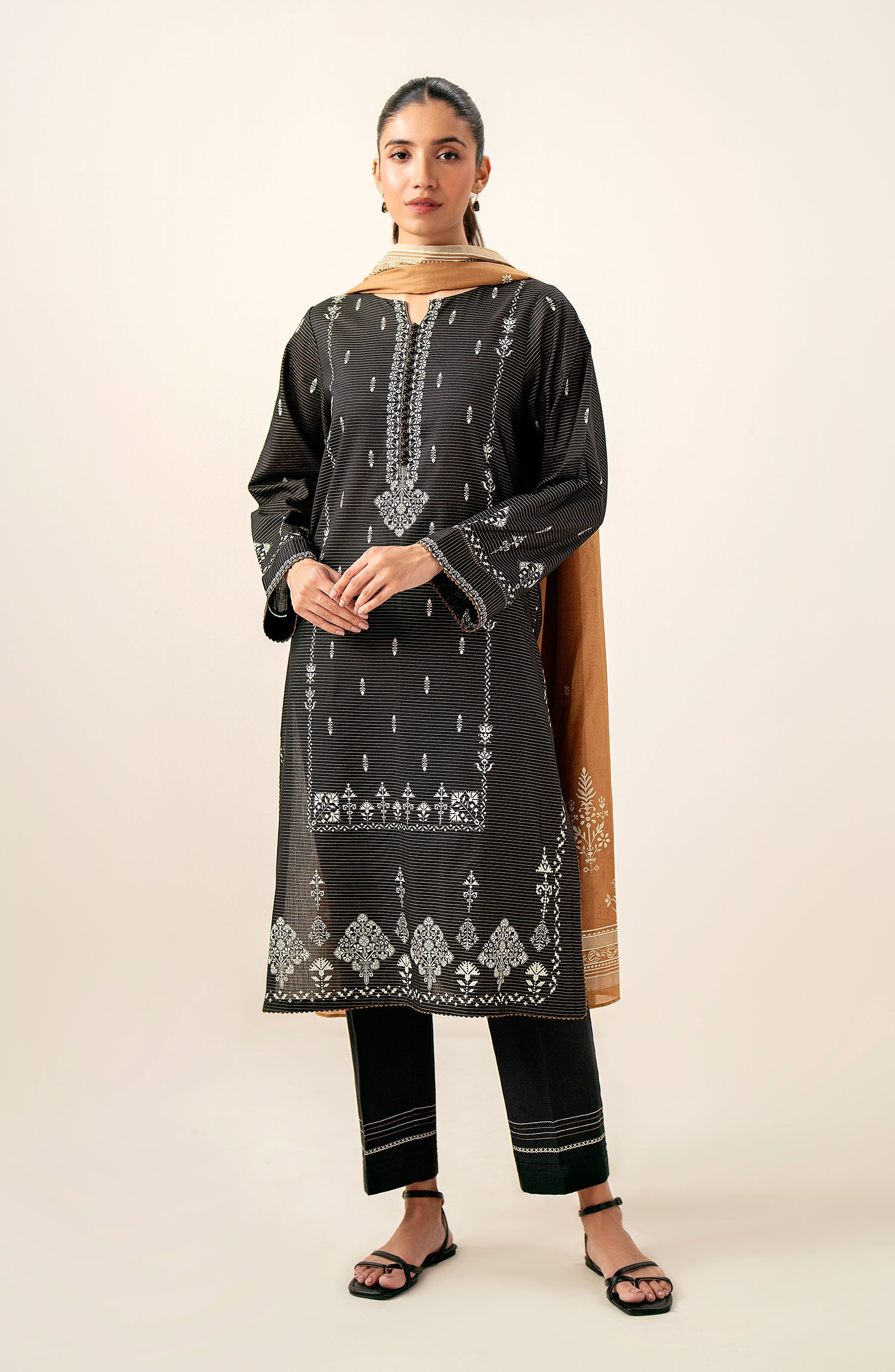 Unstitched 3 Piece Paste Printed Dobby Mysuri Suit – Zeenwoman