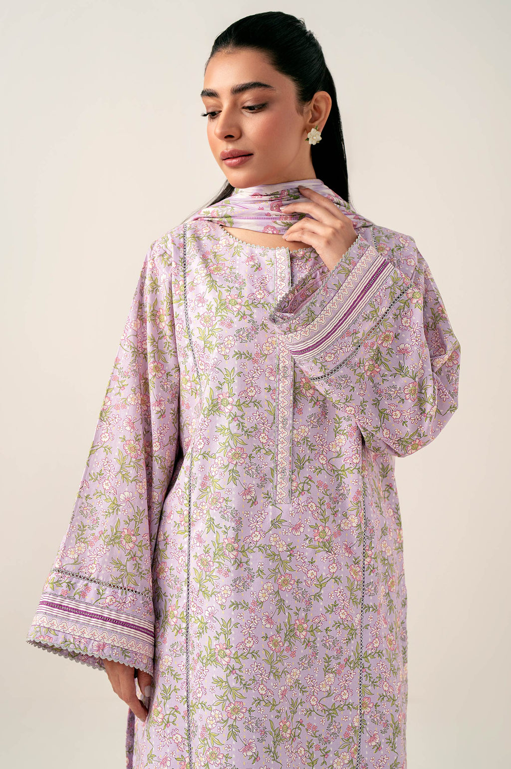 Stitched 3 Piece Printed Lawn Suit