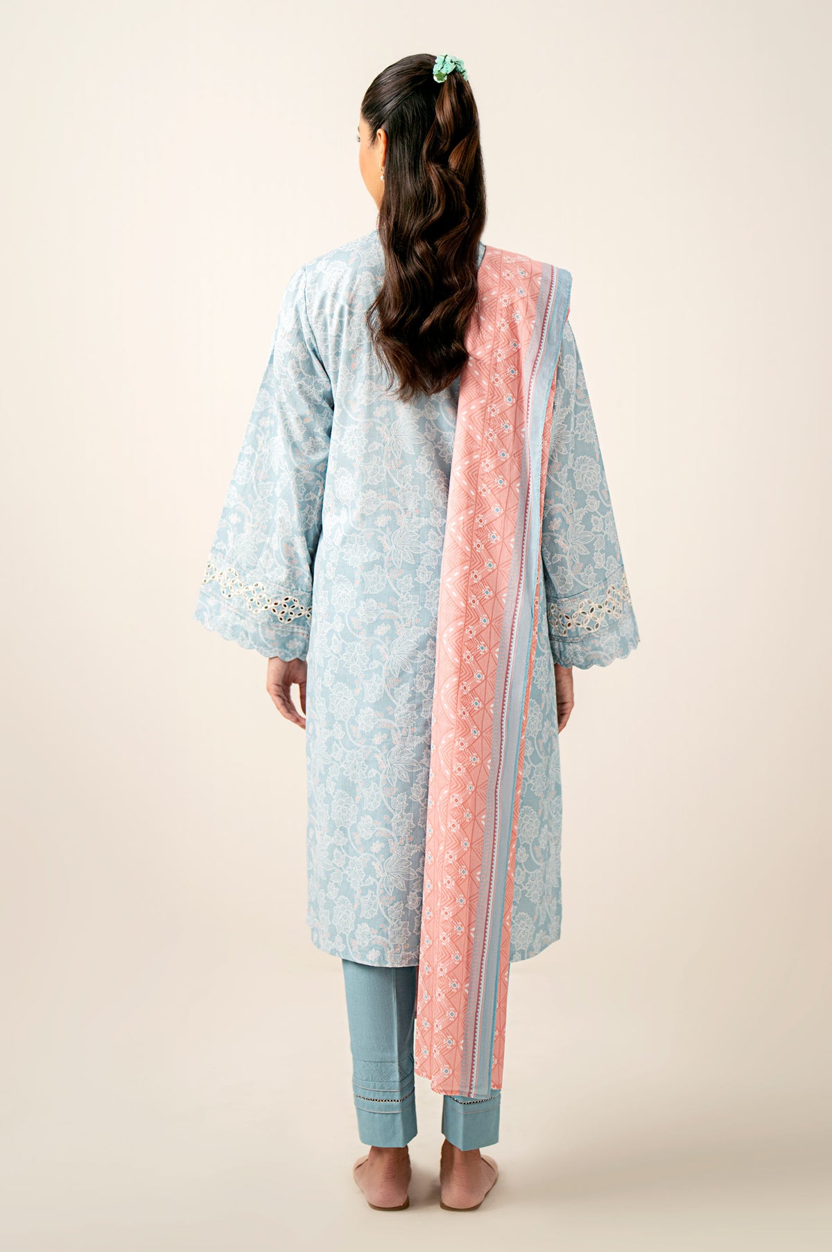 Unstitched 3 Piece Embroidered Lawn Shirt with Printed Lawn Dupatta