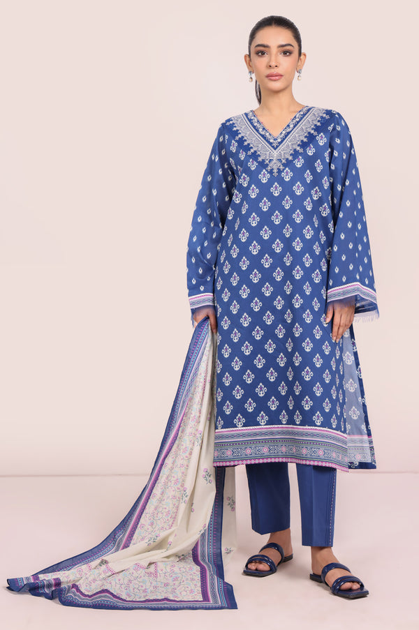 Stitched 3 Piece Printed Lawn Suit