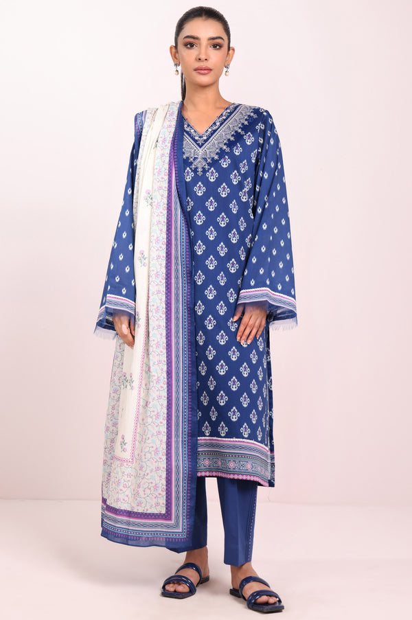 Unstitched 3 Piece Printed Lawn Suit