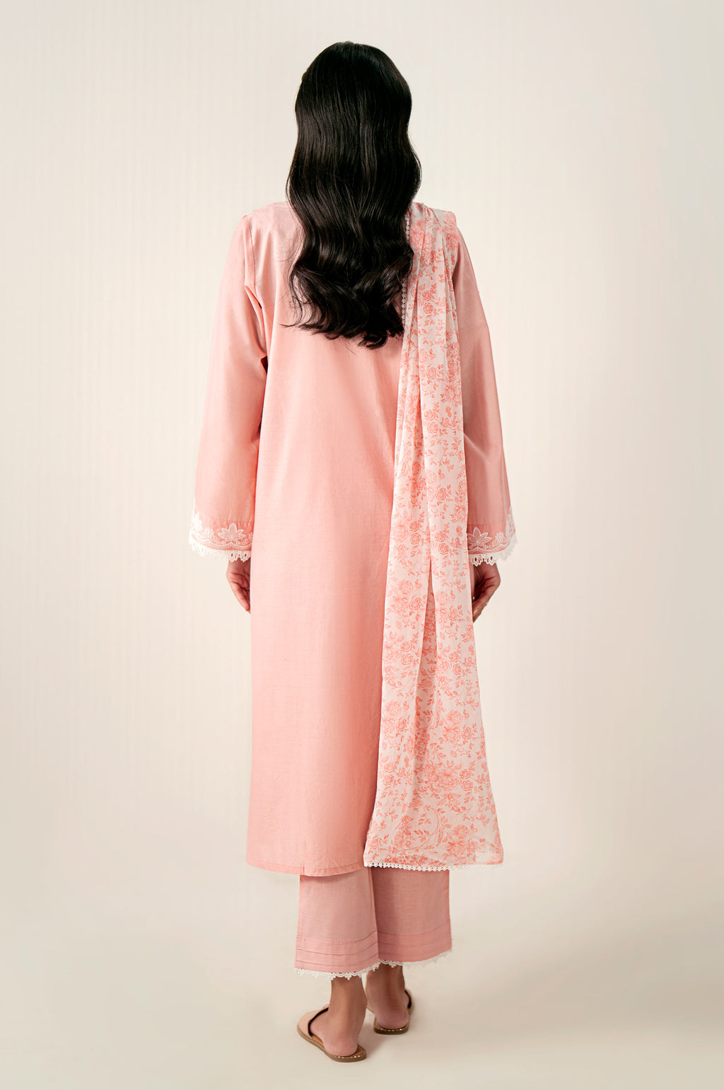 Stitched 3 Piece Embroidered Chikankari Suit