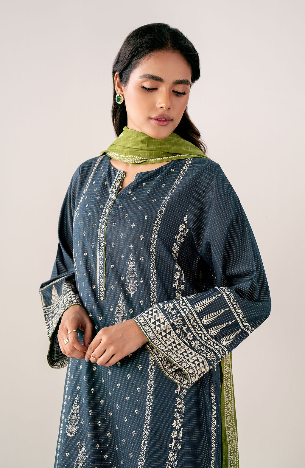 Unstitched 3 Piece Paste Printed Dobby Mysuri Suit