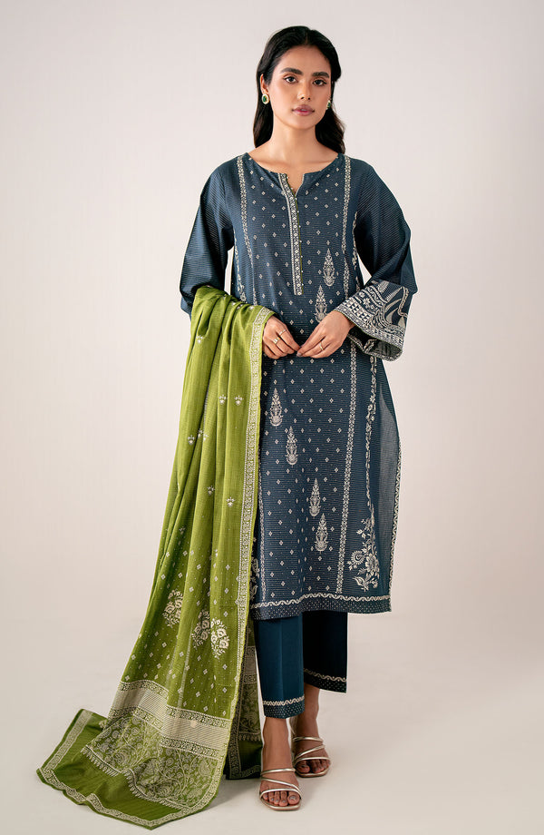 Unstitched 3 Piece Paste Printed Dobby Mysuri Suit