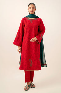 Stitched 3 Piece Embroidered Lawn Suit