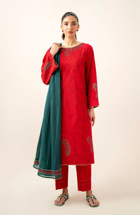 Stitched 3 Piece Embroidered Lawn Suit