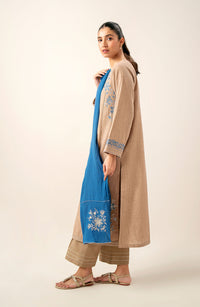 Stitched 3 Piece Embroidered Slub Lawn Suit