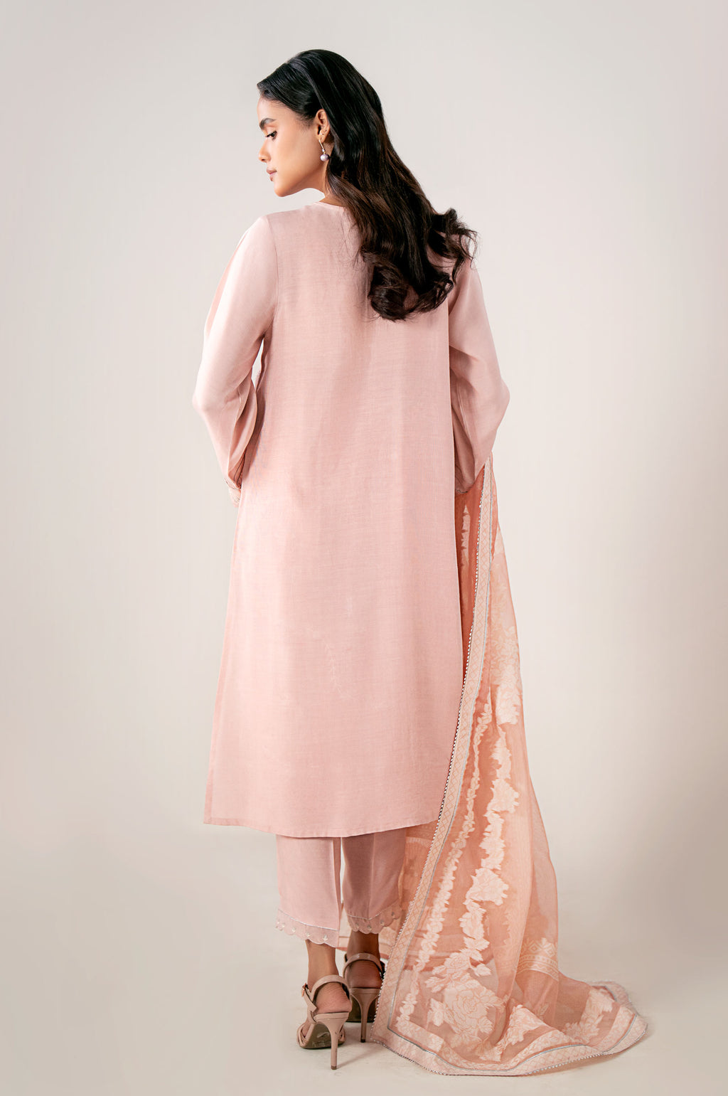 Unstitched 3 Piece Embroidered Oak Silk Shirt with Cotton Net Jacquard Dupatta
