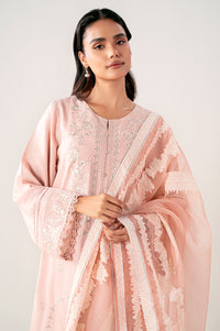 Unstitched 3 Piece Embroidered Oak Silk Shirt with Cotton Net Jacquard Dupatta
