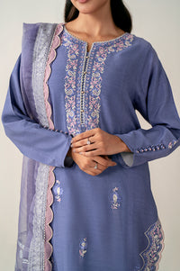 Unstitched 3 Piece Embroidered Oak Silk Shirt with Cotton Net Jacquard Dupatta