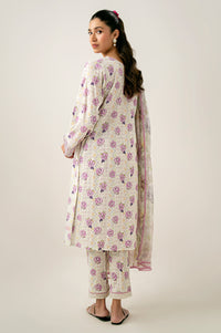 Unstitched 3 Piece Embroidered Lawn Shirt with Chiffon Dupatta
