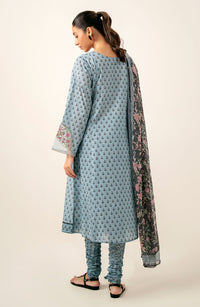 Unstitched 3 Piece Printed Lawn Shirt with Printed Chiffon Dupatta