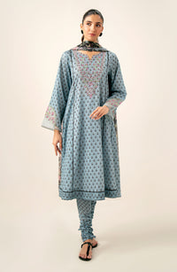Unstitched 3 Piece Printed Lawn Shirt with Printed Chiffon Dupatta