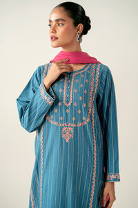 Unstitched 3 Piece Embroidered Mysuri Jacquard Shirt with Dyed Cotton Zari Dupatta