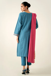 Unstitched 3 Piece Embroidered Mysuri Jacquard Shirt with Dyed Cotton Zari Dupatta