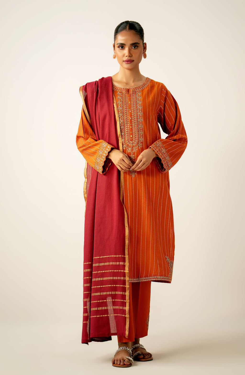 Stitched 3 Piece Embroidered Mysuri Suit