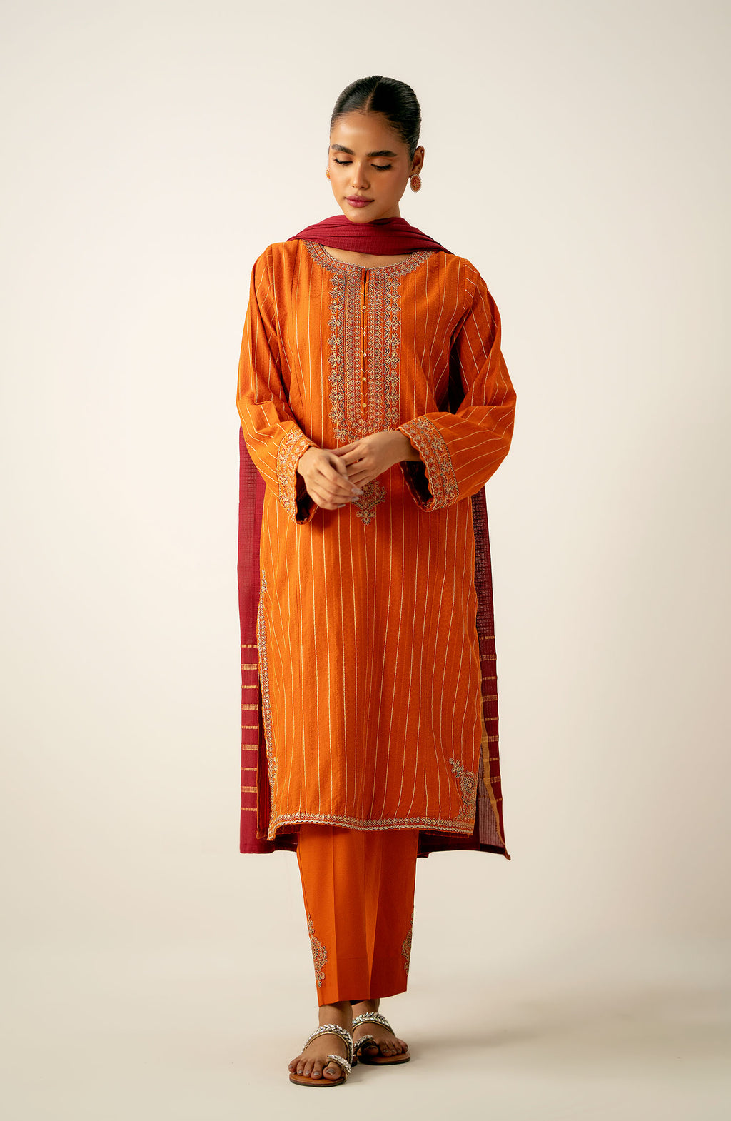 Stitched 3 Piece Embroidered Mysuri Suit
