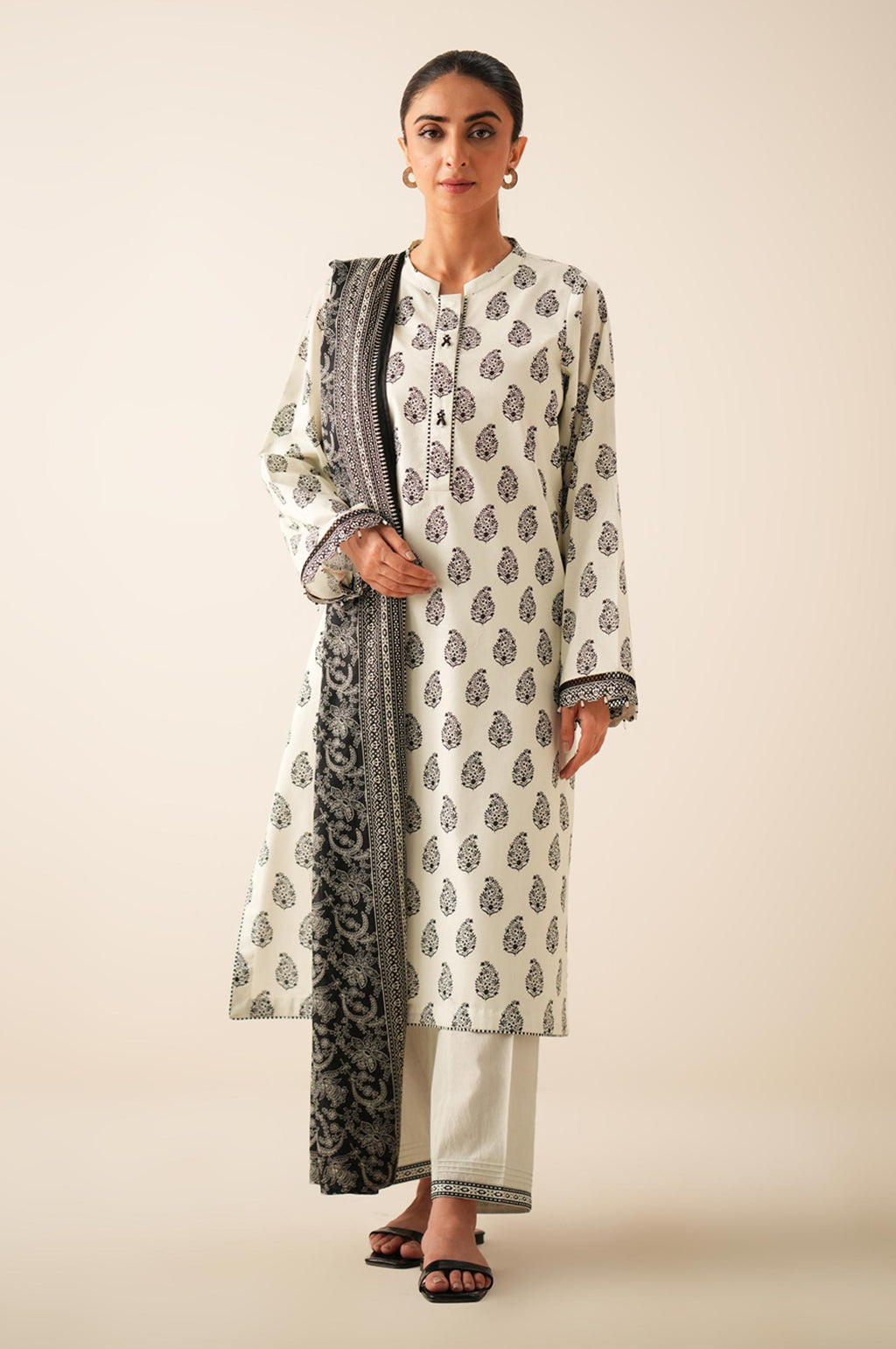 Stitched 3 Piece Printed Lawn Suit