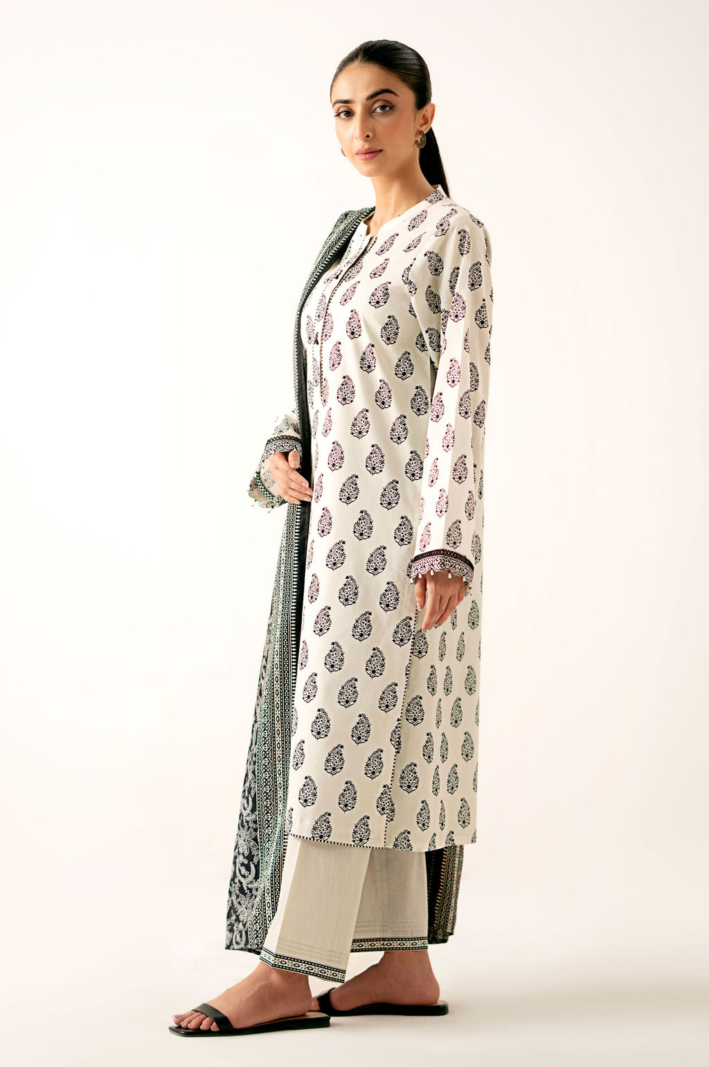 Stitched 3 Piece Printed Lawn Suit