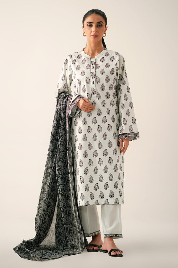 Stitched 3 Piece Printed Lawn Suit