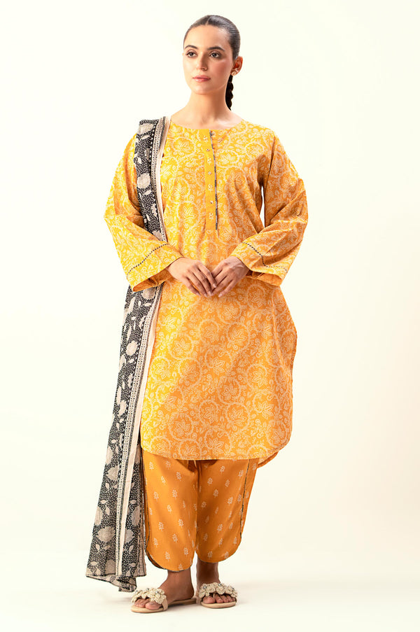 Unstitched 3 Piece Printed Lawn Suit