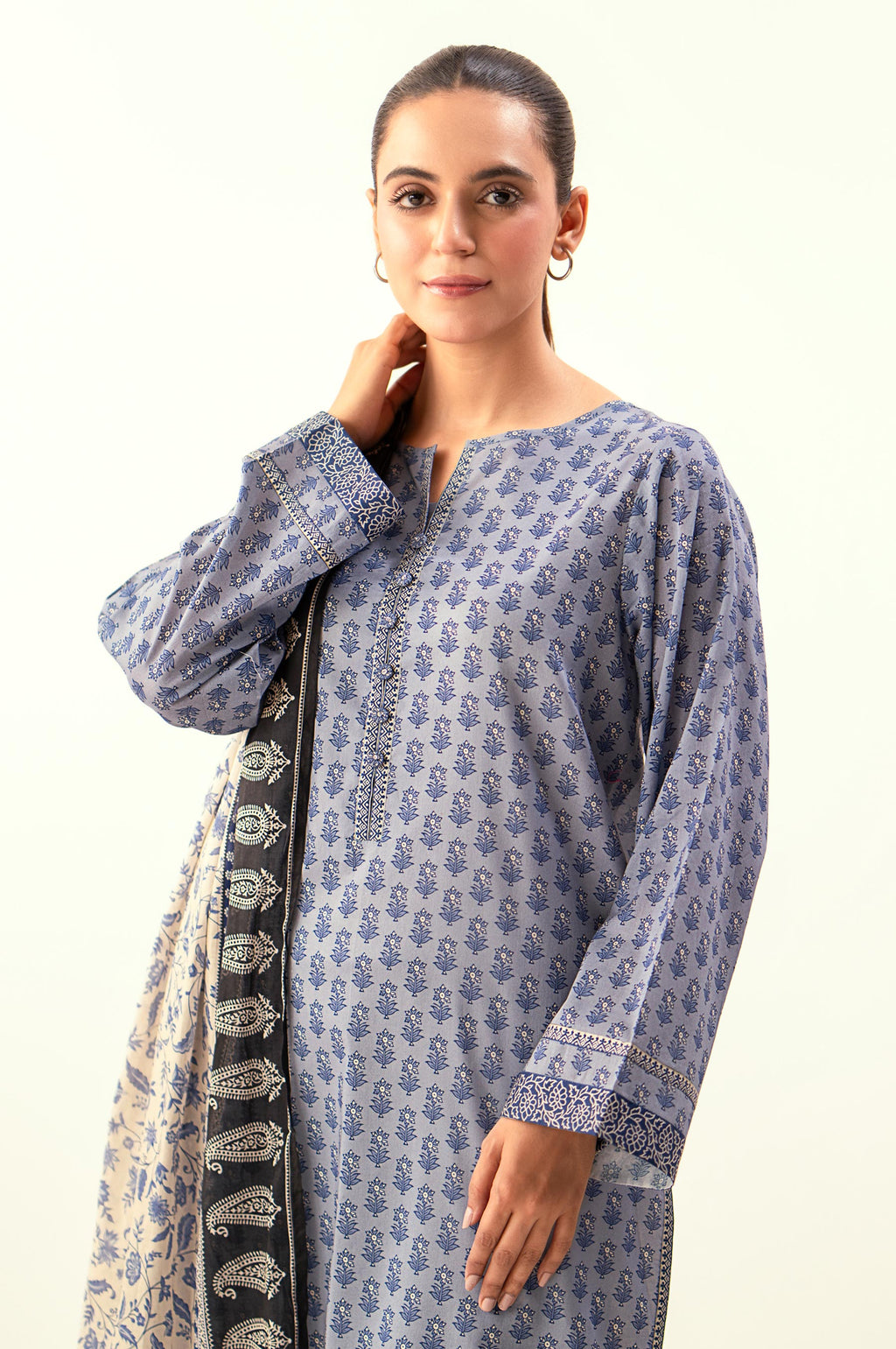 Unstitched 3 Piece Printed Lawn Suit