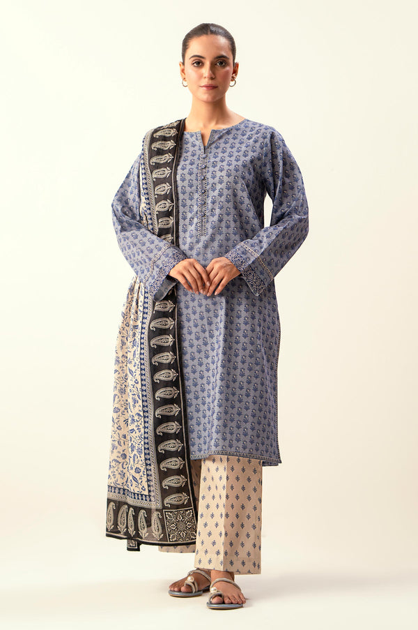 Unstitched 3 Piece Printed Lawn Suit