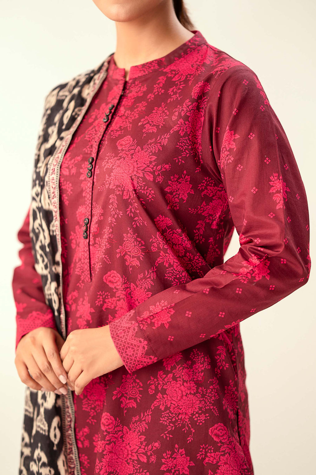 Unstitched 3 Piece Embroidered Lawn Suit