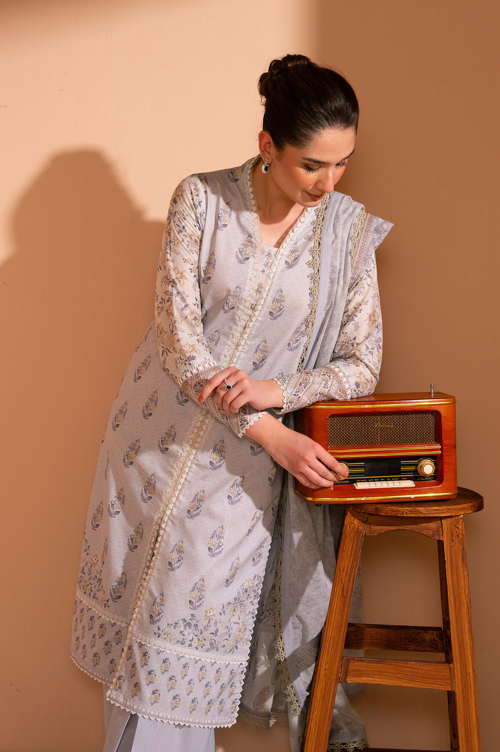 Unstitched 3 Piece Printed Lawn Suit