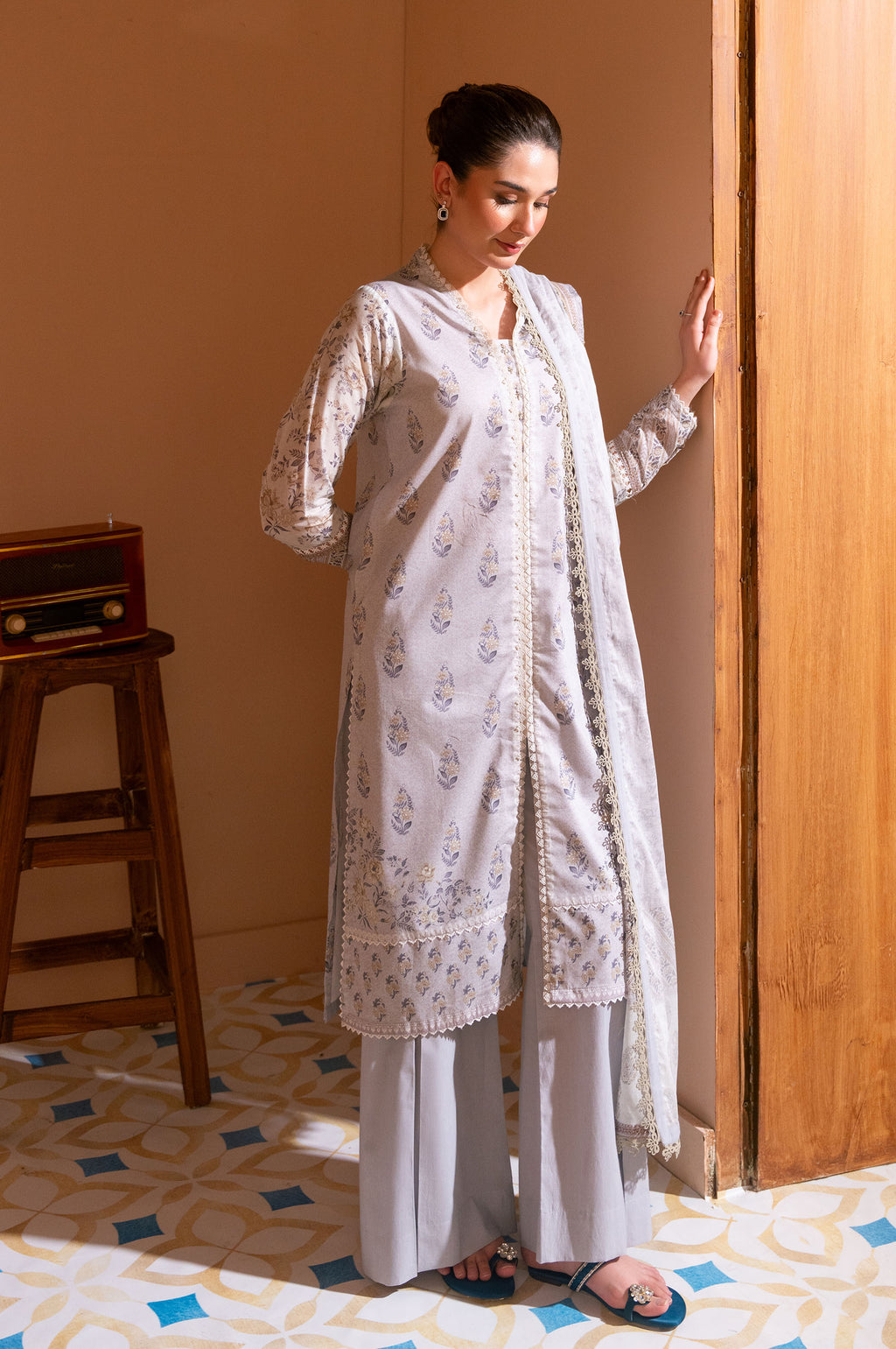Unstitched 3 Piece Printed Lawn Suit