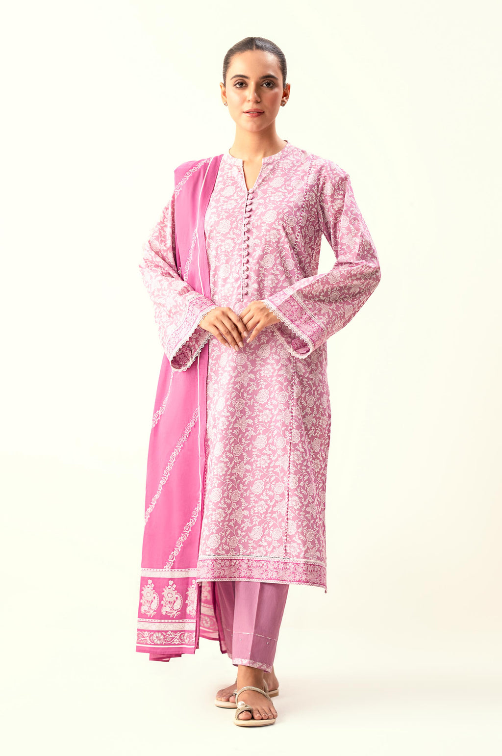 Unstitched 3 Piece Printed Lawn Suit