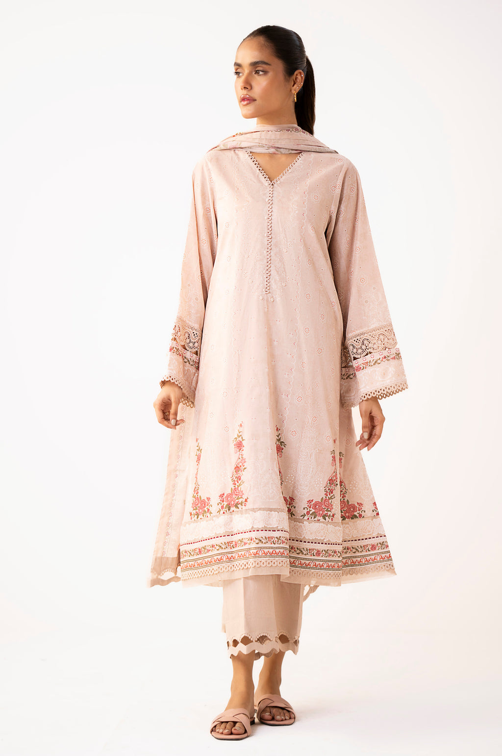 Unstitched 3 Piece Printed Lawn Suit