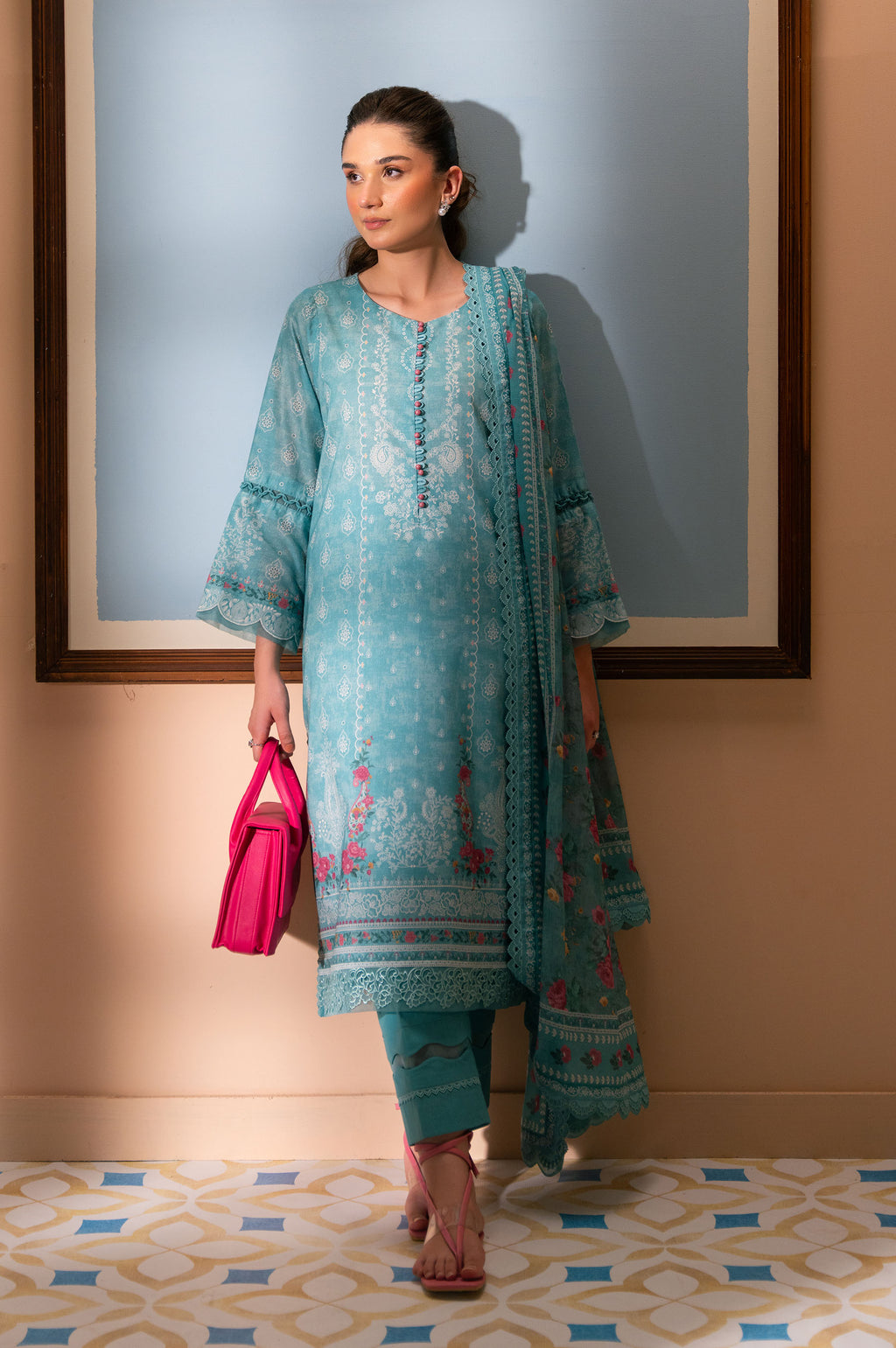 Unstitched 3 Piece Printed Lawn Suit