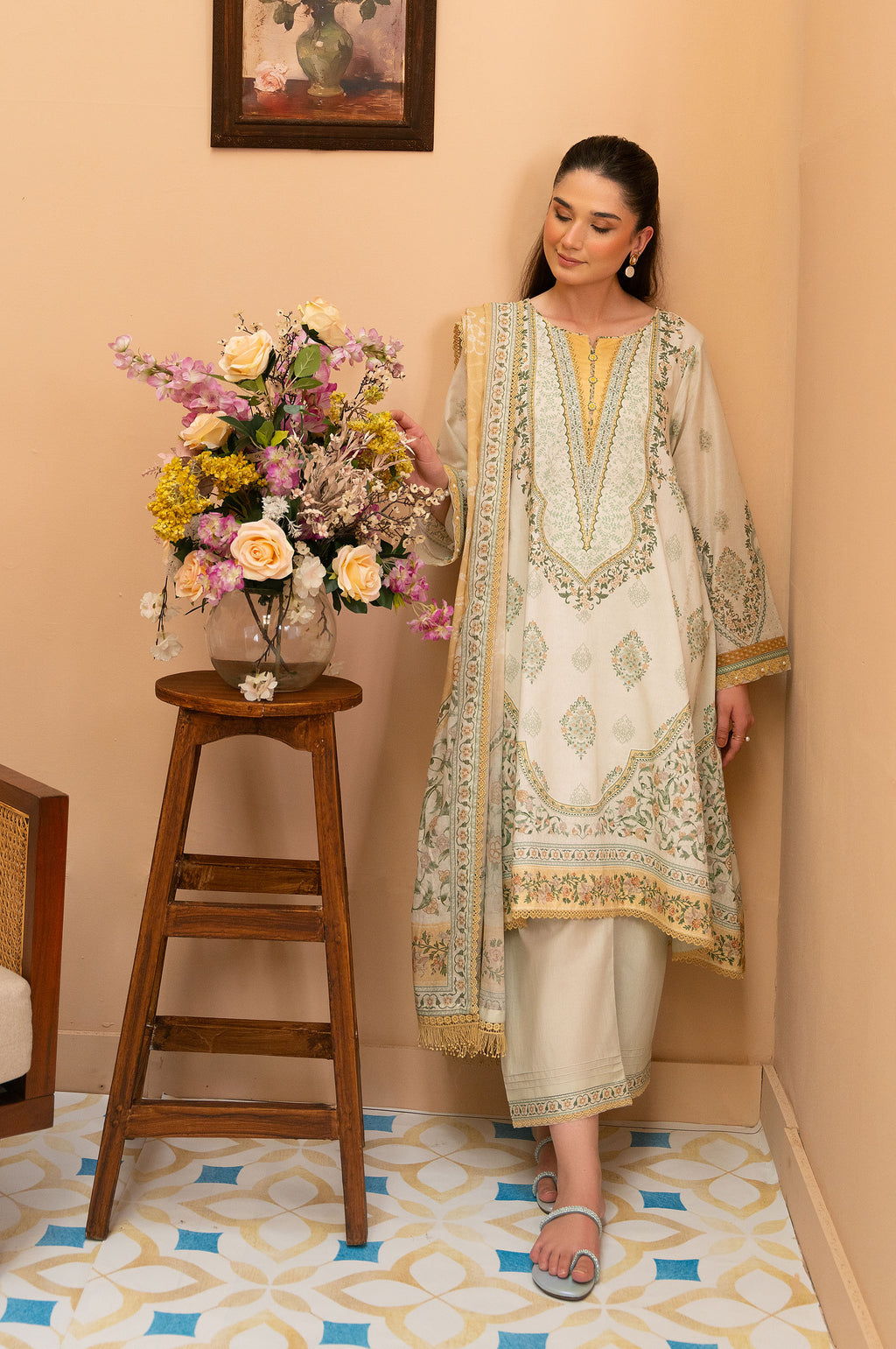 Unstitched 3 Piece Printed Lawn Suit