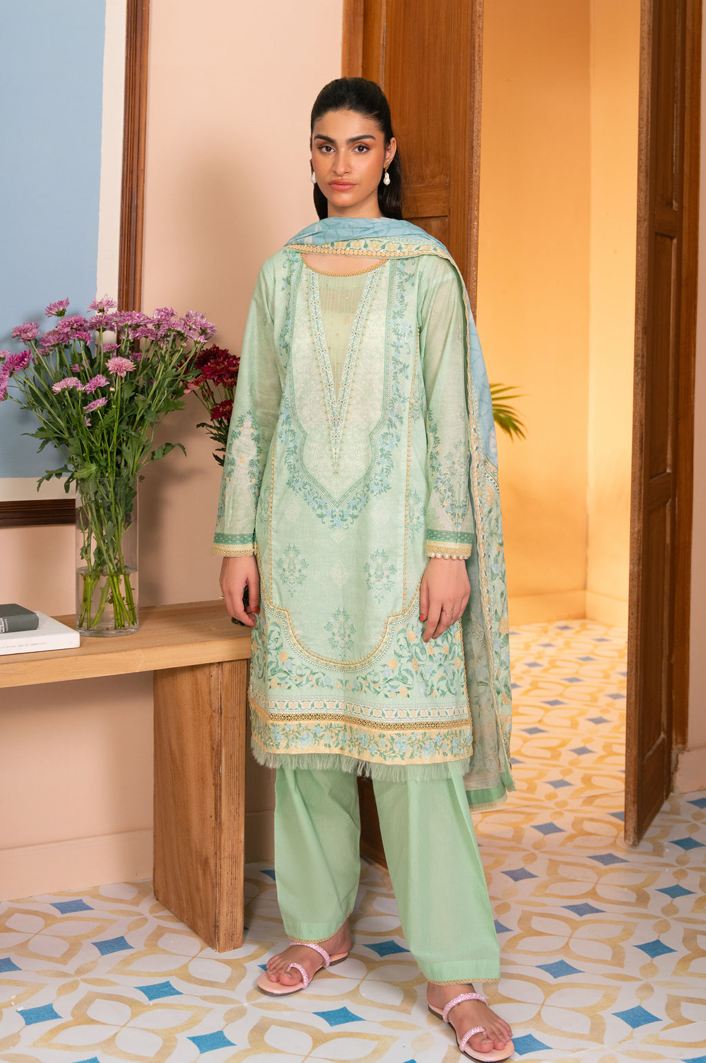 Unstitched 3 Piece Printed Lawn Suit