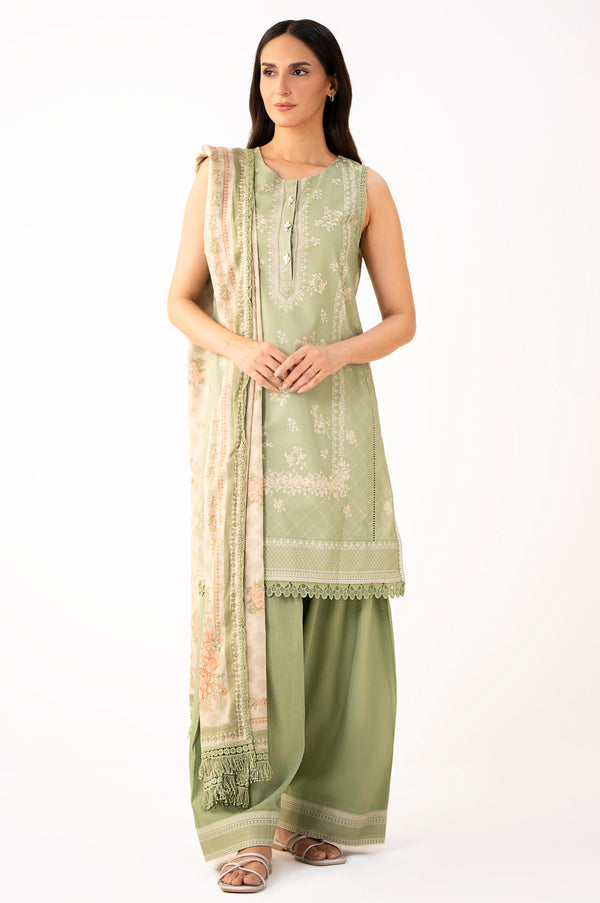 Unstitched 3 Piece Printed Lawn Suit