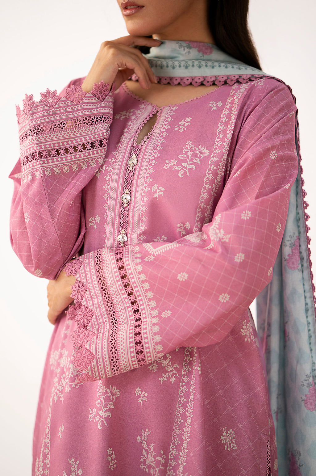 Unstitched 3 Piece Printed Lawn Suit