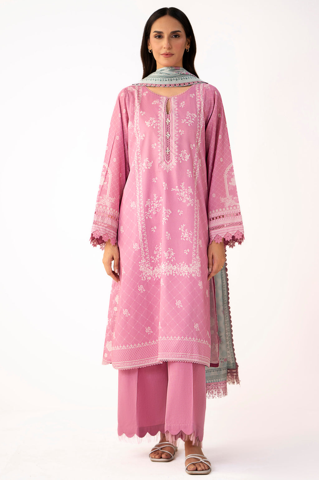 Unstitched 3 Piece Printed Lawn Suit