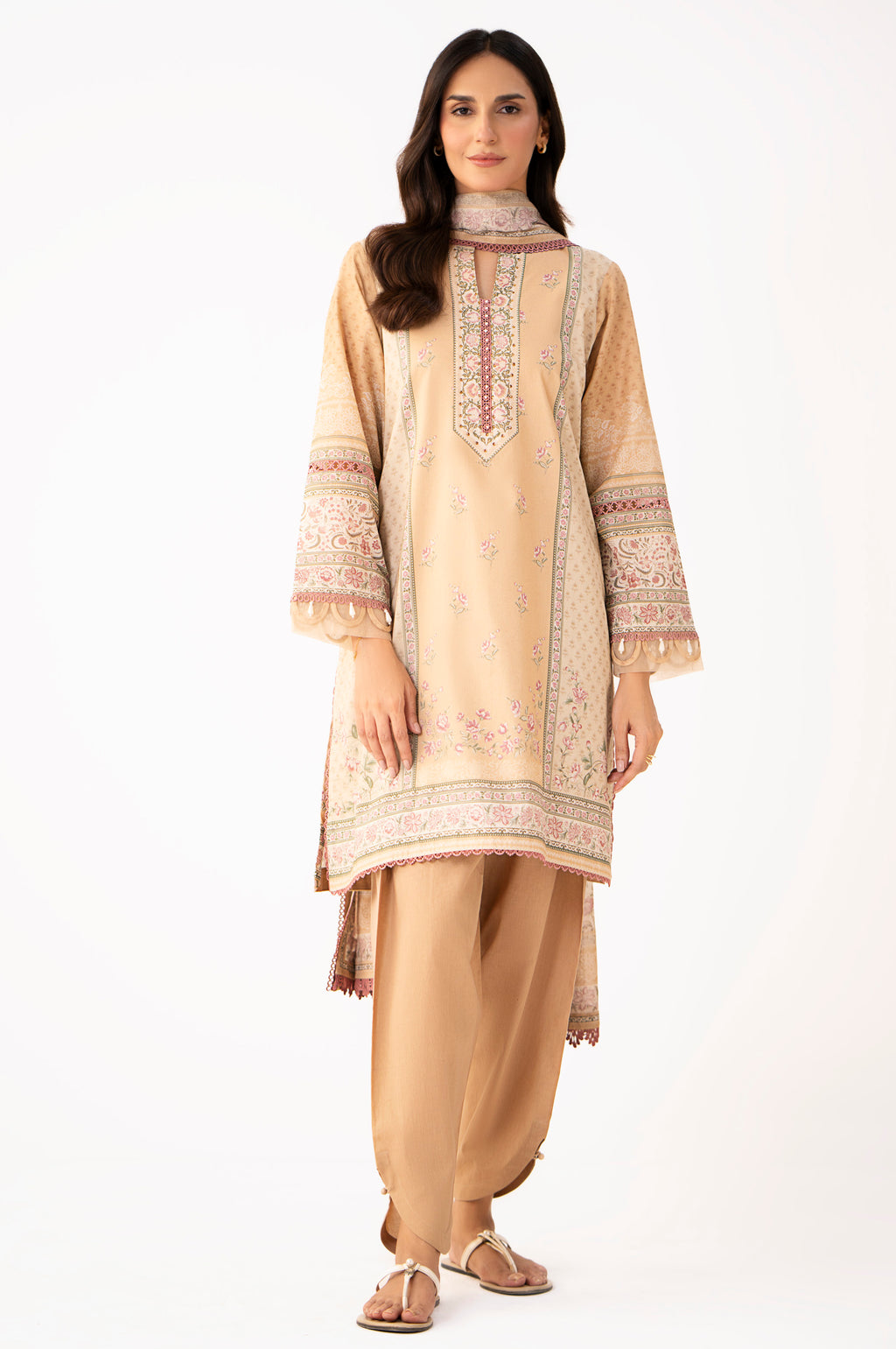 Unstitched 3 Piece Printed Lawn Suit