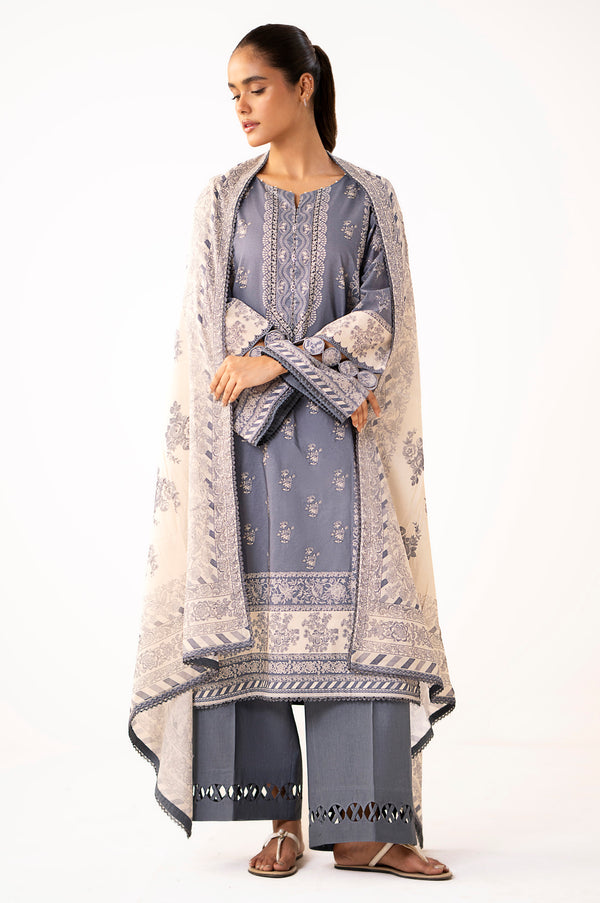 Unstitched 3 Piece Printed Lawn Suit