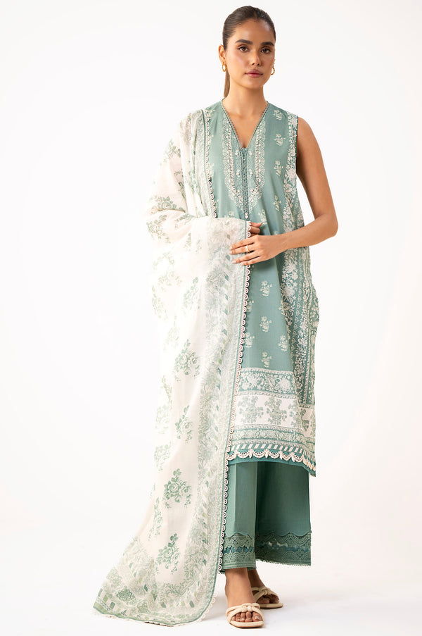 Unstitched 3 Piece Printed Lawn Suit