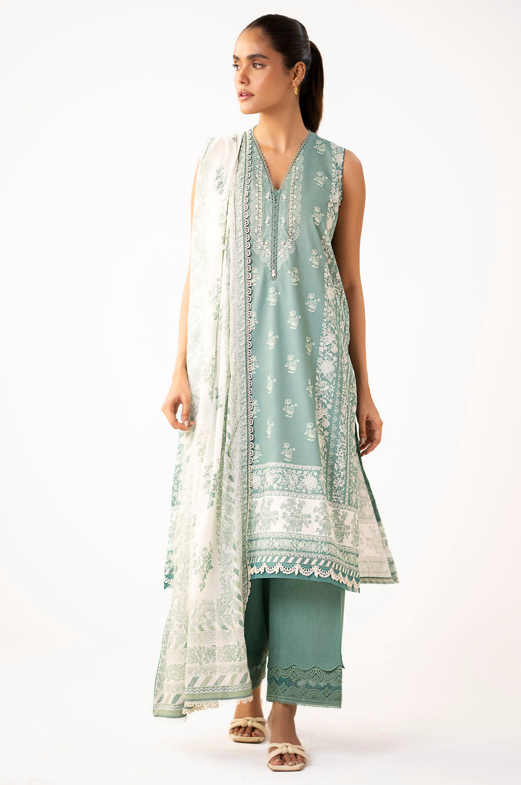 Unstitched 3 Piece Printed Lawn Suit
