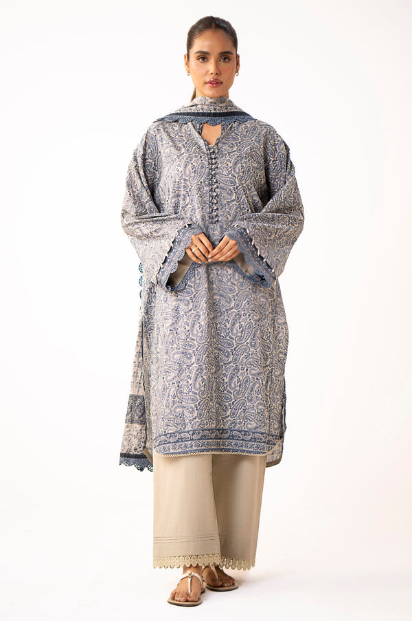 Unstitched 3 Piece Printed Lawn Suit