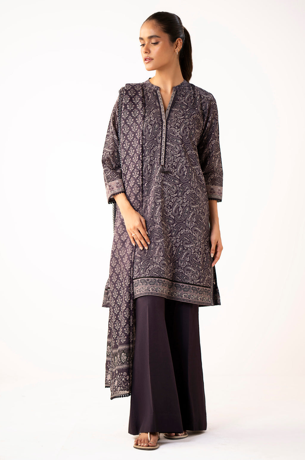 Unstitched 3 Piece Printed Lawn Suit