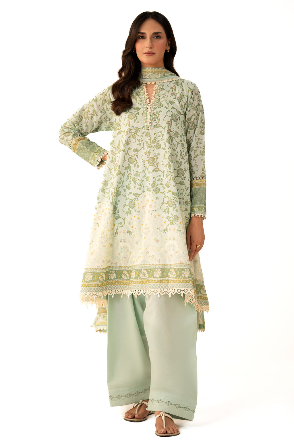 Unstitched 3 Piece Printed Lawn Suit