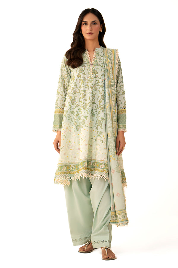 Unstitched 3 Piece Printed Lawn Suit