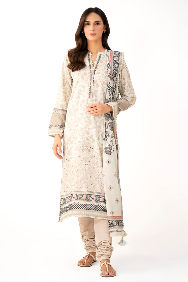 Unstitched 3 Piece Printed Lawn Suit